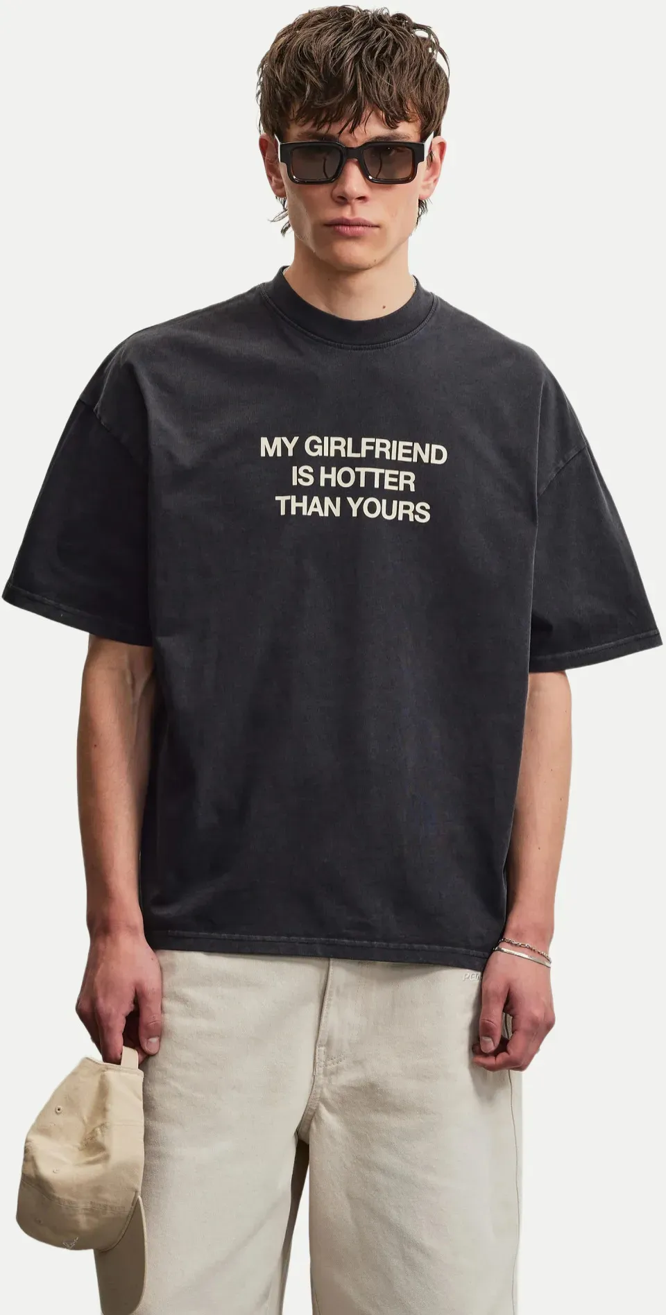 Boxy T-Shirt Lobos Schwarz XXL