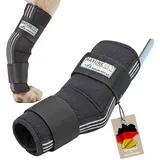 Nature Pet SPRUNGGELENK BANDAGE HUND HINTERBEIN – Sprunggelenk Bandage mit Leckschutz Hund – verstellbare Tarsal-Stulpen für Hunde zur Stabilisierung & Schutz des Hinterbeins – 135° Winkel – M 6