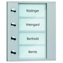 TCS PDT04-EN/04 Klingeltastenerweiterung für Audio Außenstation Serie PDS/AVD 4 Klingeltasten (linksbündig), AP silber PDT04EN04