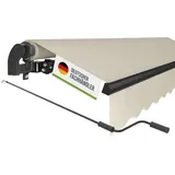 empasa manuelle Gelenkarmmarkise Markise Start Sonnenmarkise Sonnenschutz Alu/Polyester komplett vormontiert, in verschiedenen Größen und Farben, Farbe:Elfenbein, Größe:250 x 200