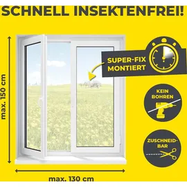 EasyMaxx Insektenschutz Fenster 130 x 150 cm Weiß