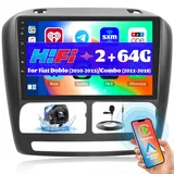 Hikity Android Autoradio mit Navi für FIAT Doblo 2010-2015/Combo 2011-2018 mit Wireless Carplay Android Auto, 2GB+64GB Bluetooth Autoradio mit Bildchirm 9 Zoll HiFi GPS WiFi RDS FM CAM Mic