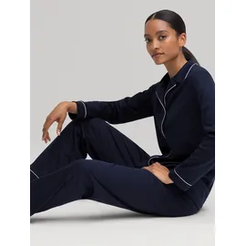 CALIDA Night Lovers Pyjama, durchgeknöpft Damen, aus 100% PIMA-Baumwolle, mit stoffbezogenem Gummibund - 44-46