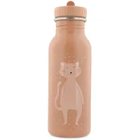 Trixie Trinkflasche - Mrs. Cat - 500ml Edelstahl Wasserflasche für Kinder - Rosa - Auslaufsicher - Umweltfreundlich und BPA-frei, Dunkelrosa