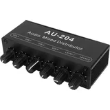 Mini-stereo-audio-vorverstärker Mit Splitterbox – 2 Eingänge / 4 3,5-mm-kopfhörerbuchsen-ausgänge