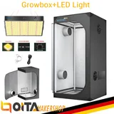 Growbox Komplettset Gewächshaus Homegrowing Pflanzen Zuchtzelt + 100W LED Light