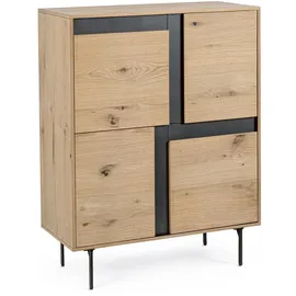 BIZZOTTO Sideboard Stanwood 200 x 85 x 45 cm Beige / Schwarz