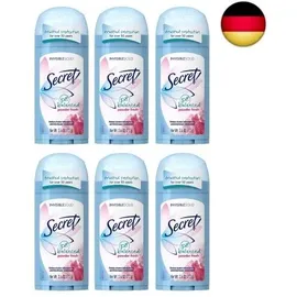 Secret Invisible Solid Anti-Transpirant und Deodorant, Puderfrisch, 75 ml, 6 Stück