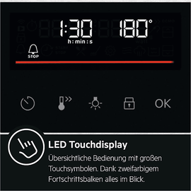 AEG KOMBI3026P Serie 6000 mit SurroundCook Ringheißluftsystem (mit Pyrolyse), Einbauherdset (Elektrokochfeld, A+, 72 l)