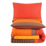 Traumschlaf Milano Gestreift Orange 135 x 200 cm + 80 x 80 cm