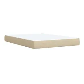 vidaXL Boxspringbett mit Matratze Creme 140x190 cm Stoff