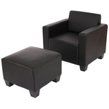MCW Modular Sessel Loungesessel mit Ottomane Moncalieri, Kunstleder ~ schwarz