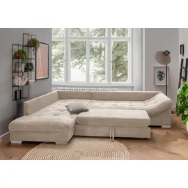 luma-home Eckcouch Cord 4-Sitzer Beige