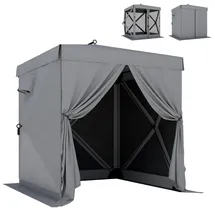Outsunny Faltpavillon 1,85 x 1,85 m inkl. 4 Seitenteile Dunkelgrau