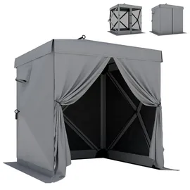 Outsunny Faltpavillon 1,85 x 1,85 m inkl. 4 Seitenteile Dunkelgrau