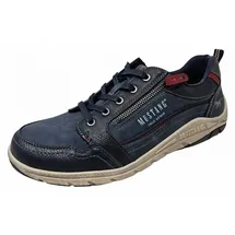 Mustang Herren Sneaker Schnürung Zipper Halbschuh 4160-302, Größe:44 EU, Farbe:Blau - 44