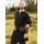Battle-Merchant - Mittelalterliche Kurzarm Tunika Jasper für Herren - Wikingerhemd - Hochmittelalterliche Gewandung - Mittelalter, LARP (XXL, Schwarz) - XXL