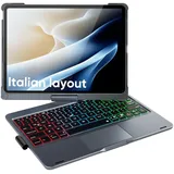 doqo Tastatur Hülle für iPad Air 11/iPad Pro 11,Hülle mit Tastatur für Air 11 M3/M2 (2025/2024),Air 5/4,Pro 11 4/3/2/1 Generation mit Touchpad, 360° Drehbar