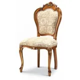 Casa Padrino Luxus Barock Esszimmer Stuhl Beige / Braun / Gold - Barock Möbel - Made in Italy