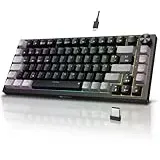 KOORUI Mechanisch Tastatur, Gaming Tastatur Kabellos/Kabelgebunden/Bluetooth 26 RGB Wiederaufladbare 4000mAh Batterie 82 Tasten Deutsches Layout QWERTZ für Windows MacOS Linux-Rotem Schalter