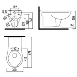 Creavit behindertengerechtes Hänge WC Toilette barrierefrei Weiß