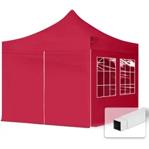 TOOLPORT Faltpavillon Economy 3 x 3 m inkl. 4 Seitenteile rot 582631