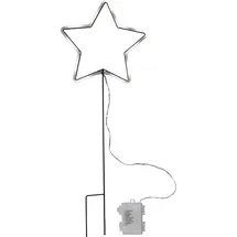 Star-Trading LED-Lichterstern Solarleuchte Kunststoff, Metall, Stahl 22x58 cm 8 Funktionen weiß