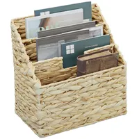 Relaxdays Zeitungsständer, Wasserhyazinthe, HxBxT: 34 x 34 x 20