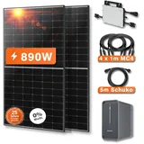 JA-Solar, Hoymiles, Marstek 890W Bifaziales Balkonkraftwerk mit Speicher