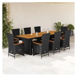 vidaXL Garten-Essgruppe 9-tlg. Schwarz