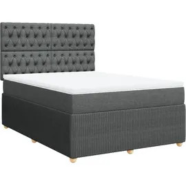 vidaXL Boxspringbett 140 x 200 cm Dunkelgrau