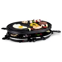 Alpina Switzerland 871125218240 Raclette 8Pfännchen, Antihaftbeschichtung, Kontrollleuchte Schwarz