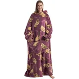 Yzehomijia Lange Hoodie Decke mit Ärmeln für Damen & Erwachsene - Kuscheldecke mit Ärmeln - Weiche & Warme Decke zum Anziehen als Geschenk für Damen Herren. (Sloth)