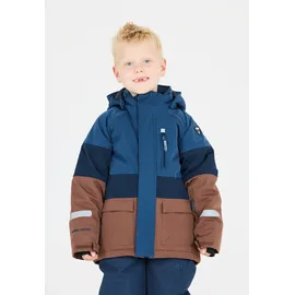 ZigZag Skijacke "Taylora", Jungen, Gr. 92, blau (blau, braun), 90% Polyester, 10% Elasthan, mehrfarbig, normal, ohne Ausschnitt, Jacken Skijacke, mit wind- und wasserdichter TPU-Membran