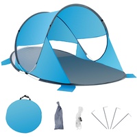 Duhome Strandmuschel Pop Up, Strandzelt für 1-3 Personen Tragbar Beach Zelt mit UV-Schutz Einfacher Aufbau für Strand Camping Garten, Blau