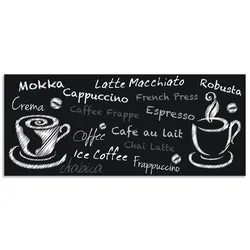 Küchenrückwand »Kaffee. Designelemente auf einer Tafel«, (1 tlg.), Alu Spritzschutz mit Klebeband, einfache Montage, 89313411-0 schwarz B/H: 120 cm"x"50 cm