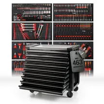 Mephisto Werkzeugwagen PRO Line Big Black' mit 9 Schubfächer inkl. Werkzeug