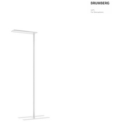 Brumberg LED Stehleuchte MELODY, IP20, 60W, 4000K, 7600lm, mit Bewegungsmelder, mit Schalter, App, weiß BRUM-77411174AI
