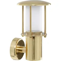 Licht-Erlebnisse Wandleuchte außen Messing Glas E14 IP53 22 cm