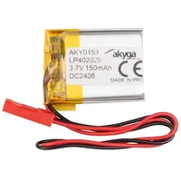 Akyga Akku LiPo 3,7V 150mAh LP402025