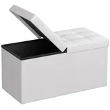 Songmics Sitzbank Truhenbank Weiß 38 x 38 x 76 cm
