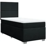 vidaXL Boxspringbett mit Matratze Schwarz 100x200 cm Stoff