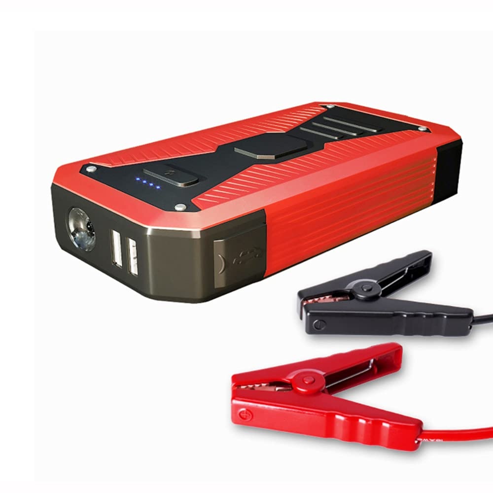 Auto-Starthilfe, TOTMOX 12V Auto-Notstarthilfe-Booster-Ladegerät, tragbare 600A 10000mAh Smartphone-Powerbank, mit Zwei USB-Ausgängen Notbeleuchtung