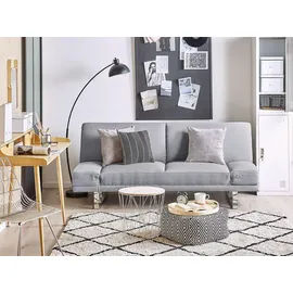 Beliani Schlafcouch Polyester 2-Sitzer Grau/Silber