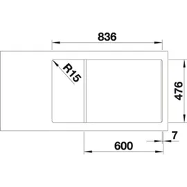 Blanco Andano XL 6 S-IF Compact links edelstahl seidenglanz + Excenterbetätigung + InFino
