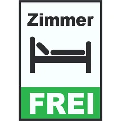 HB-Druck Zimmer frei Hochkant Schild A4 (210x297mm)