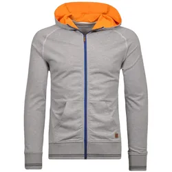 Ragman Jacke Sweat-Cardigan mit Kapuze, Reißverschluss und Kängurutasche