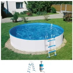 Rundpool KONIFERA "SANTORINI 1", weiß, H:120cm Ø:300cm, Schwimmbecken, in verschiedenen Größen