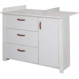 roba Wickelkommode mit Wickelansatz 'Mila', Soft-Close, 3 Schubladen, 1 Tür, Wickelhöhe 90,5 cm - Grau
