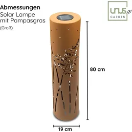 UNUS UNUS® Solarleuchte Garten, wetterfest, Außenbereich, 2er Set Pampasgras - Braun